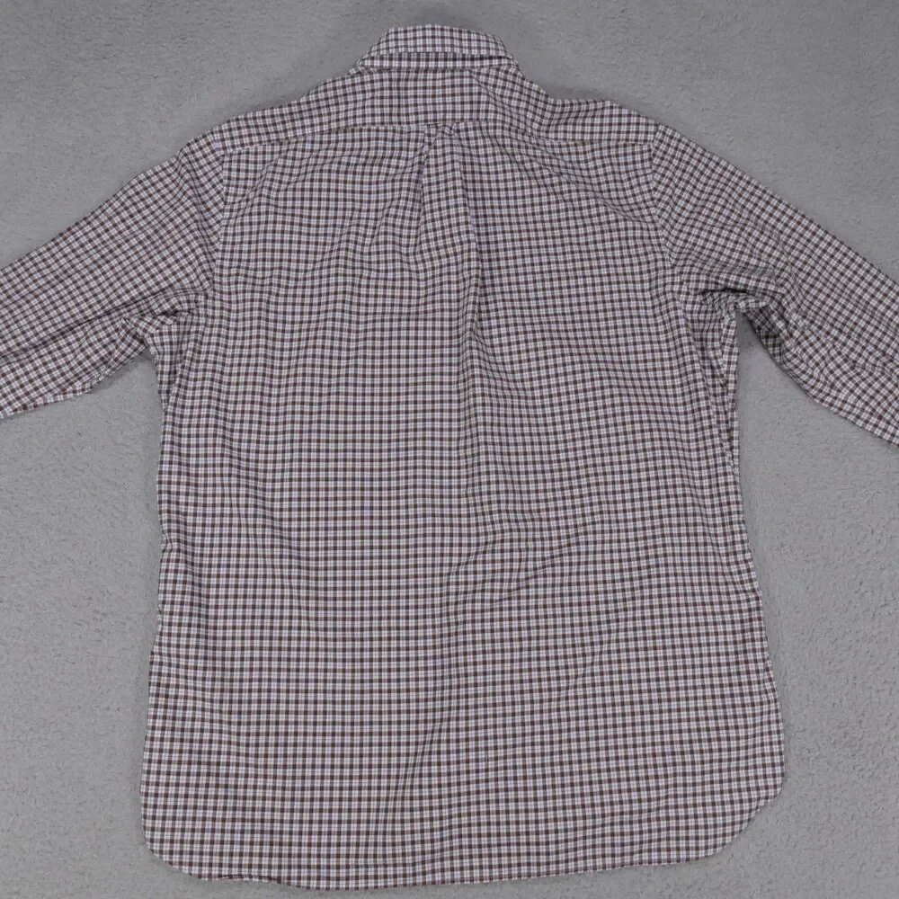 Polo ralph Lauren Shirt Mens XL Brown Blue Plaid Button Down Long Sleeve
